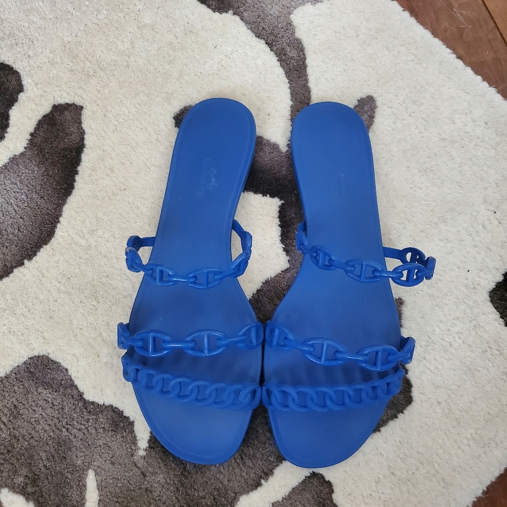 Hermes Rivage Chaine d Ancre Rubber Slides